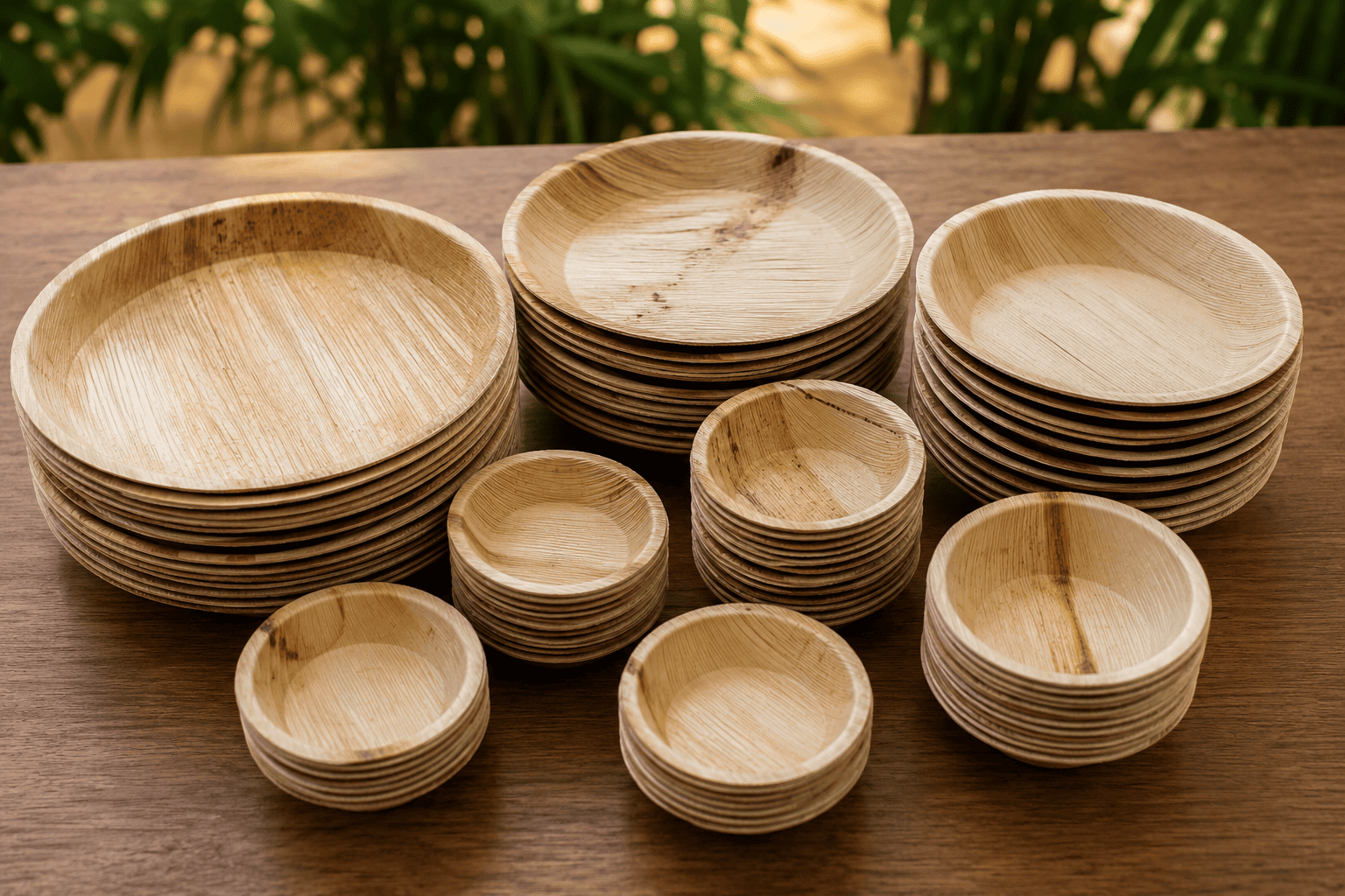 Areca leaf plates round