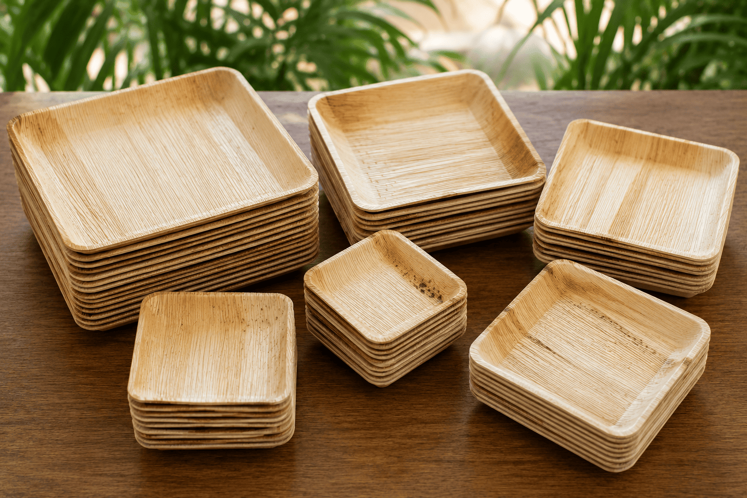 Areca leaf plates square