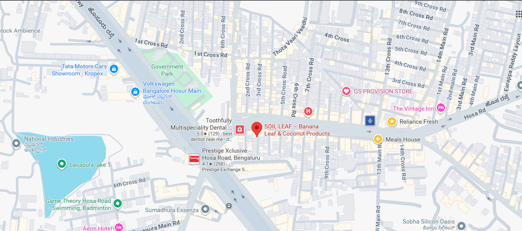 Soil Leaf location map – banana leaf dealer Electronic City Bengaluru 560100